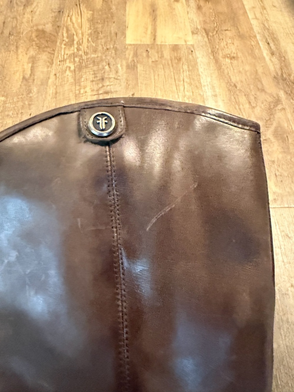 Frye Melissa Button 2 Tall Leather Riding Boot Grey 8.5 - Picture 8 of 13